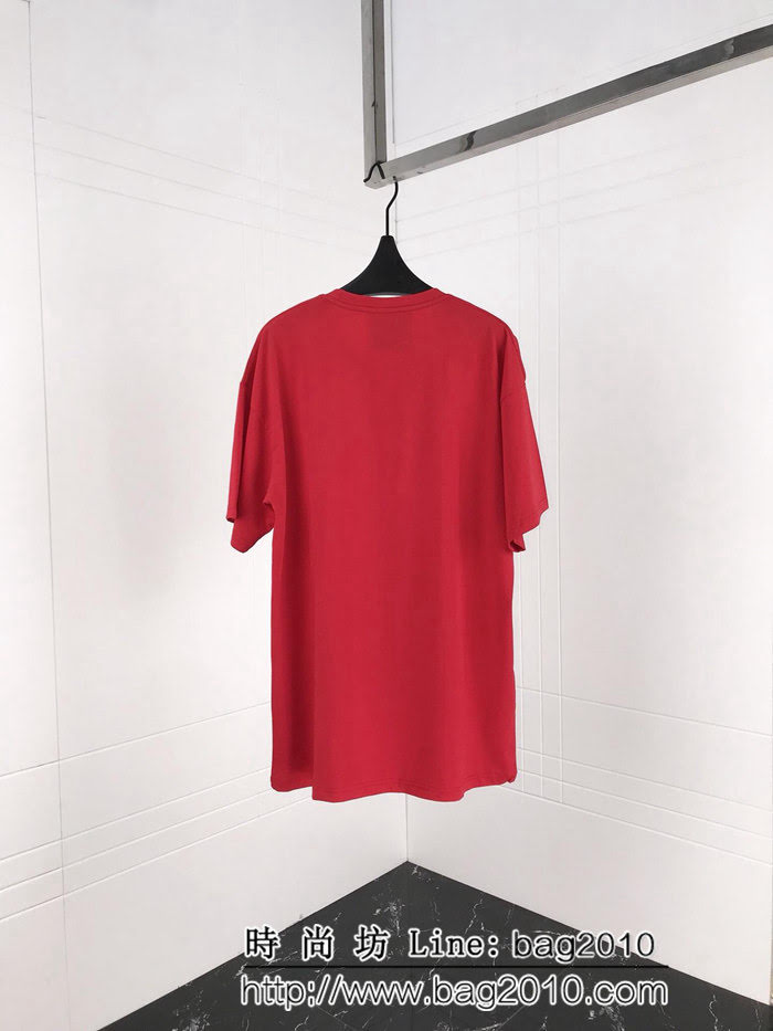 MOSCHIN莫斯奇諾 18ss專櫃最新 聖誕限定款 最新閃粉工藝 男款紅色短袖 ydi2454